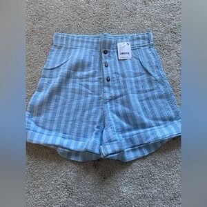 Free People High Waist Blue Shorts Relaxed Fit